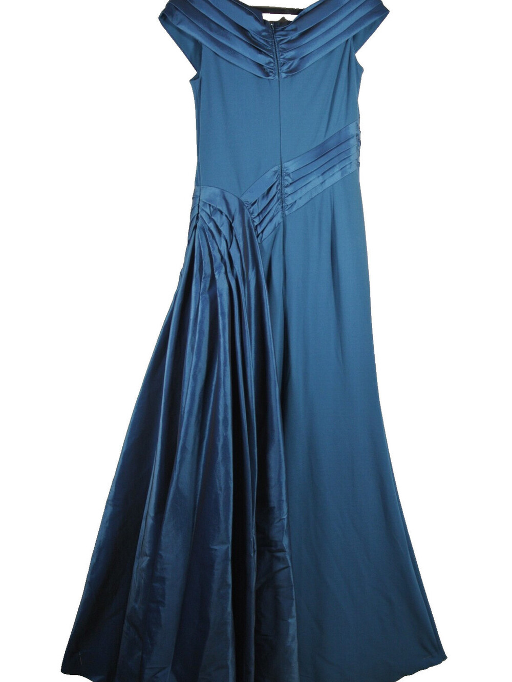 NEW Tadashi Shoji Elysian Draped Overlay Train Gown in Cerulean Sz 10 #LD586 - Picture 6 of 9